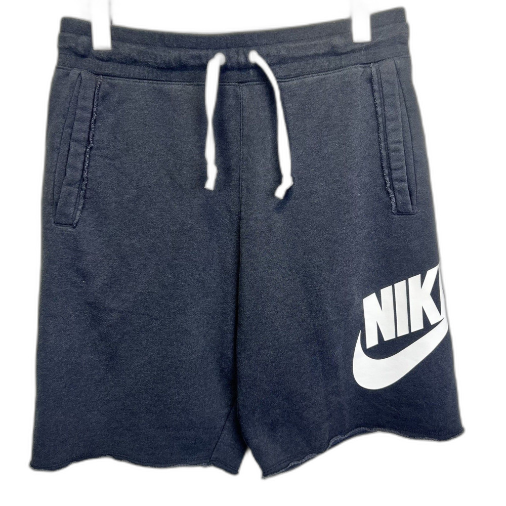 Nike Boys Black Fleece Athletic Shorts Youth Drawstring Elastic Waist Size S